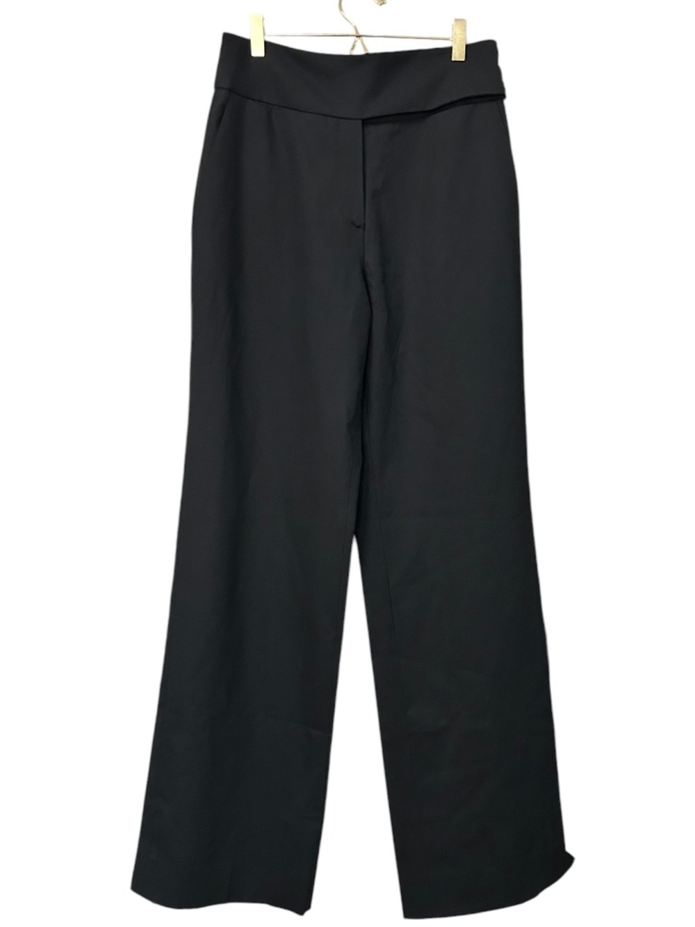 PRADA High Waisted Wide Leg Wool Trousers Black Size 46 Italian Approx 10 U.S.